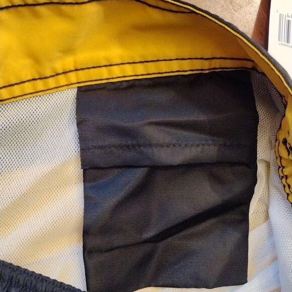 VTG Polo Ralph Lauren Swim Shorts, Size M, Stretch Waist, Black/Yellow, NWT Y2K - Picture 5 of 8
